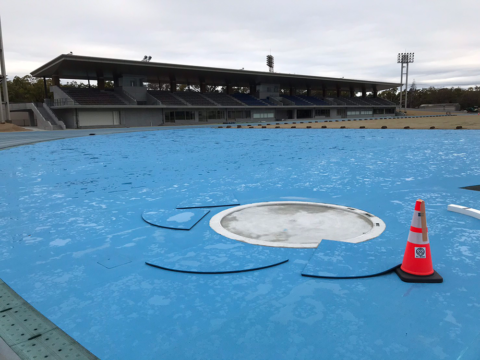 愛知県-陸上競技場-インフィールド増設工事
