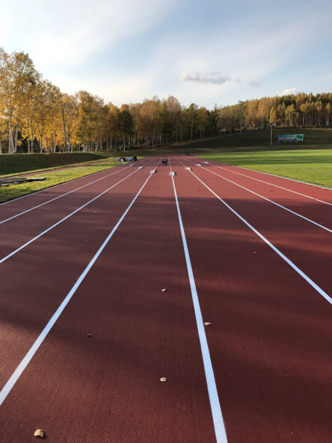 北海道-陸上競技場-ライン塗装-状況